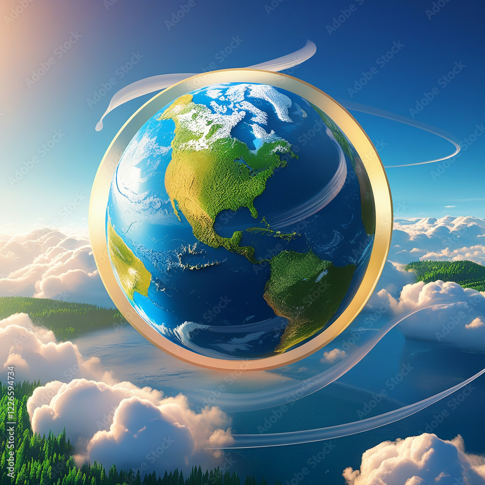 Naklejka premium Earth day is observed every year on April 22, to demonstrate support for environmental protection. 3D Rendering