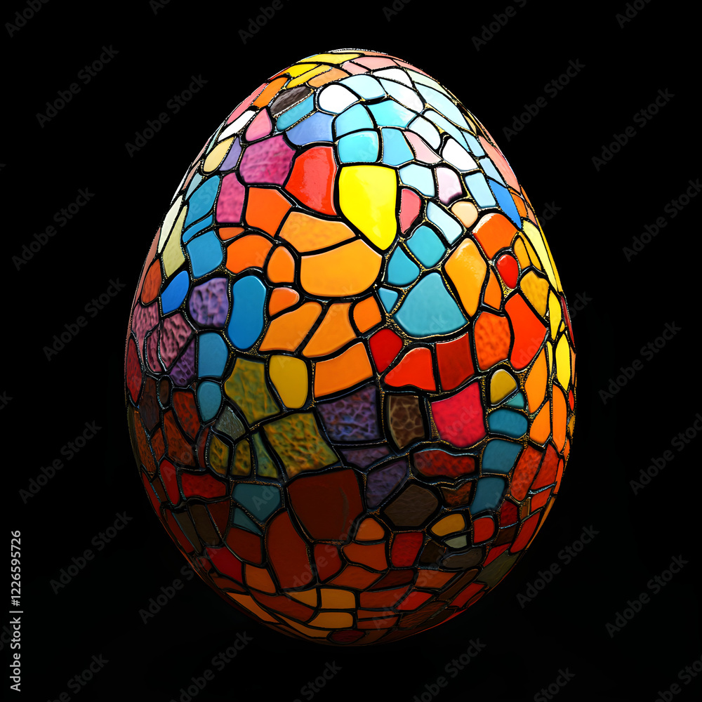 Easter egg with a mosaic of tiny shapes Easter egg with a mosaic of tiny shapes