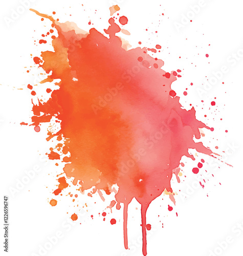red paint splashes isolated on white background