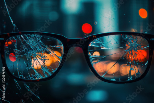 Shattered glasses lens