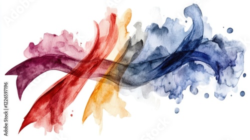 IUGR Awareness Day Vibrant abstract watercolor with swirling red, blue, purple, and yellow paint strokes