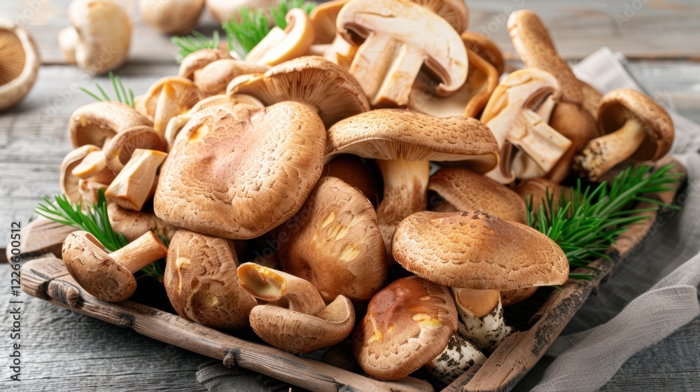Mushroom on a modest background, wonderful texture of nature. Background understated, mushroom featured. Mushroom on a modest background, wonderful texture of nature. Background understated, mushroom featured.