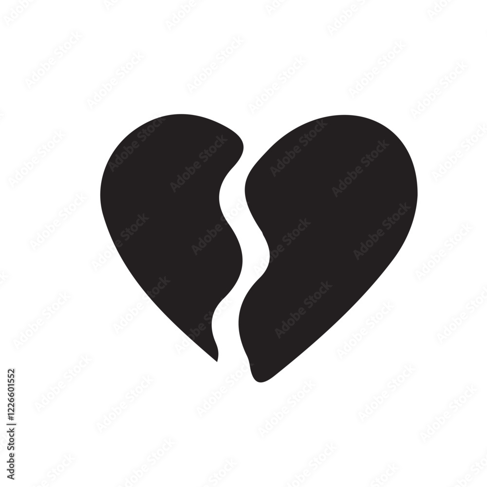 Broken heart love vector icon. heart pulse icon, heartbeat icon vector Various simple black and red vector heart love icon. Vector illustration EPS 10 Broken heart love vector icon. heart pulse icon, heartbeat icon vector Various simple black and red vector heart love icon. Vector illustration EPS 10