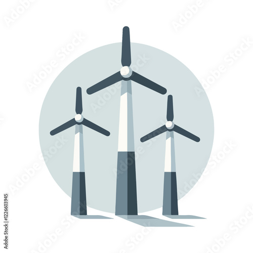 Wind turbine vector illustration
