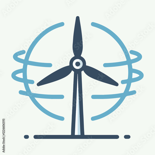 Wind turbine vector illustration
