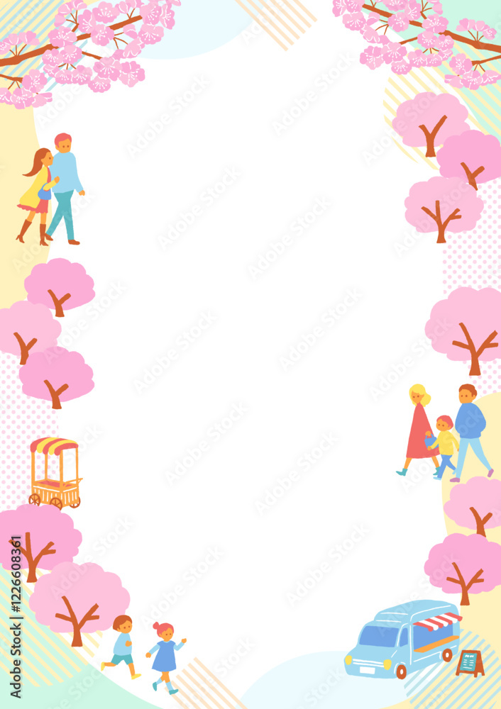 frame of people going out in spring frame of people going out in spring