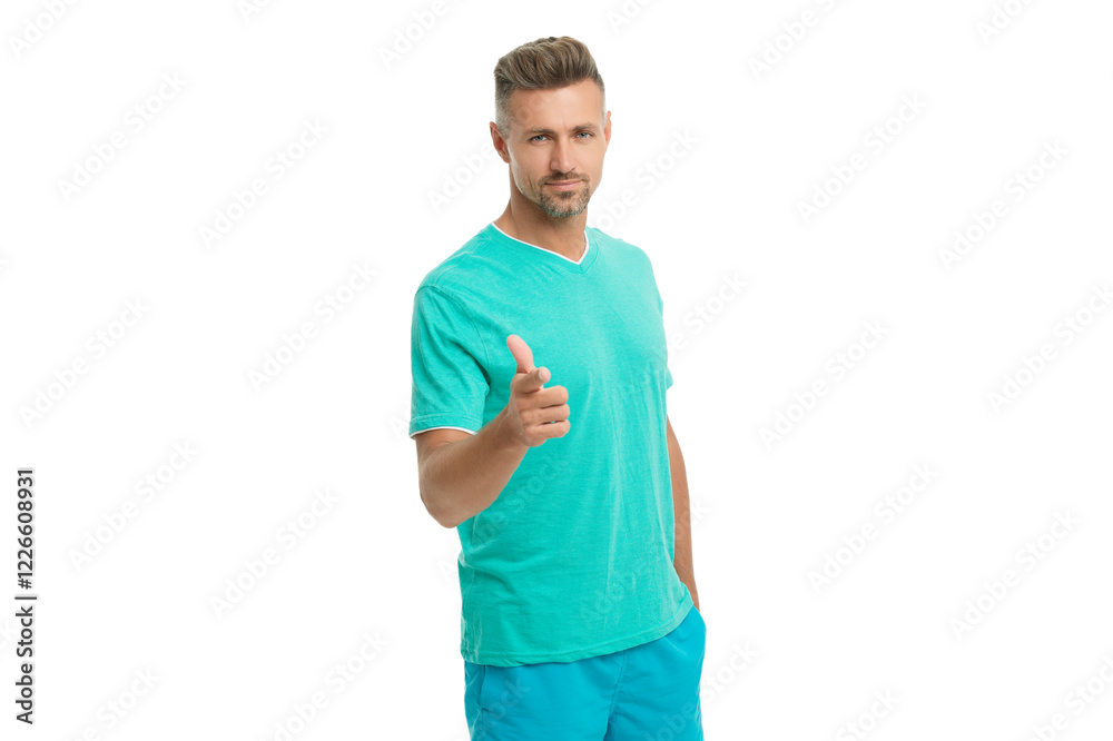 Mature man in tshirt isolated white. Handsome mature man with hair. Stylish male. Men casual style. Portrait of handsome guy in menswear. Stylish menswear fashion. Caucasian mature man point finger Mature man in tshirt isolated white. Handsome mature man with hair. Stylish male. Men casual style. Portrait of handsome guy in menswear. Stylish menswear fashion. Caucasian mature man point finger