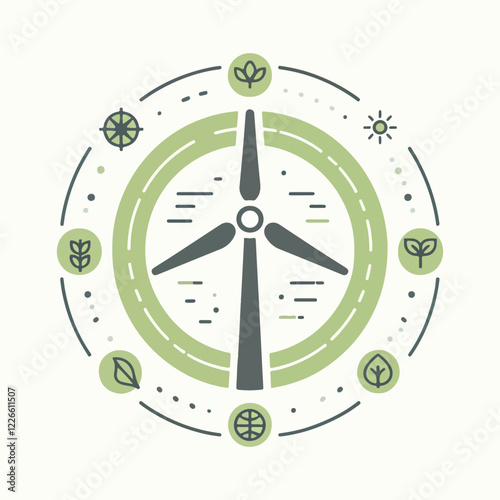 Wind turbine vector illustration
