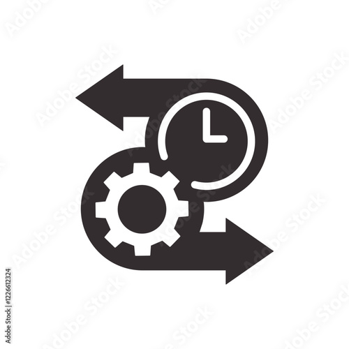 Workflow icon. Vector illustration. Symbols of time management, and optimization.