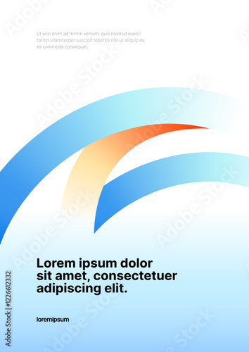 Layout template for sports event, companies or business. With abstract fly ribbon for flyer, poster, brochure, banner or background. 