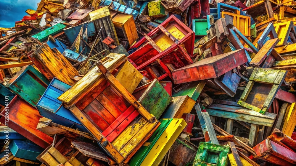 Fototapeta premium Unique Waste Structure: Abstract Composition, Rule of Thirds Photography