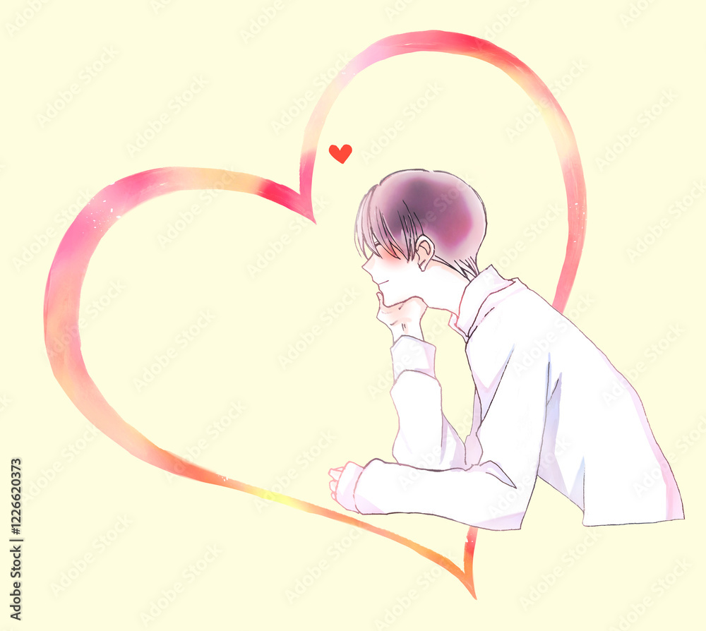 恋する男性　ハート