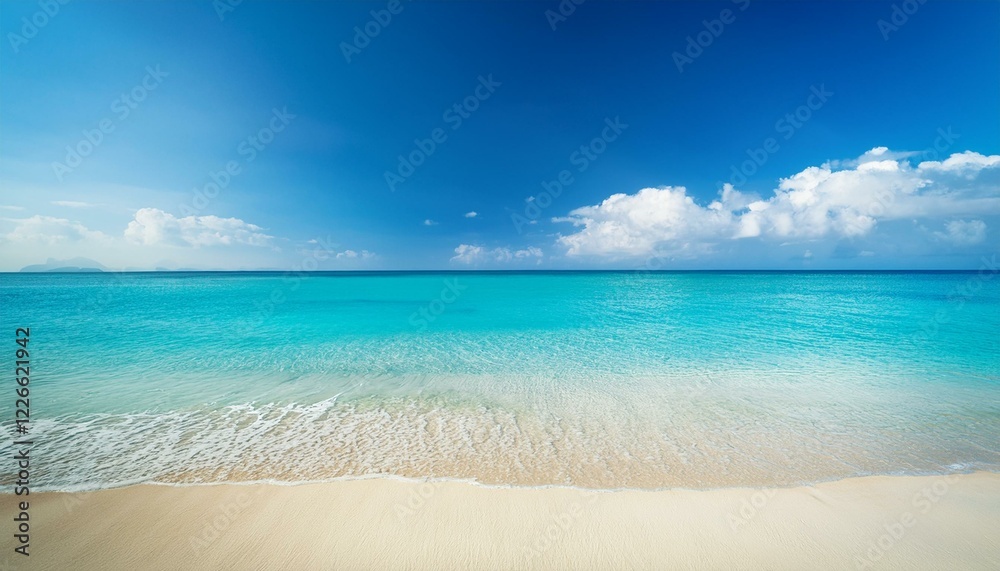 Beautiful tropical beach with palm trees, sunset beach seascape, design template for travel banner. Beautiful tropical beach with palm trees, sunset beach seascape, design template for travel banner.