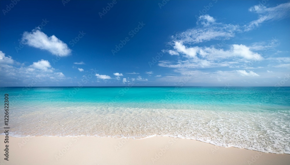 Beautiful tropical beach with palm trees, sunset beach seascape, design template for travel banner. Beautiful tropical beach with palm trees, sunset beach seascape, design template for travel banner.