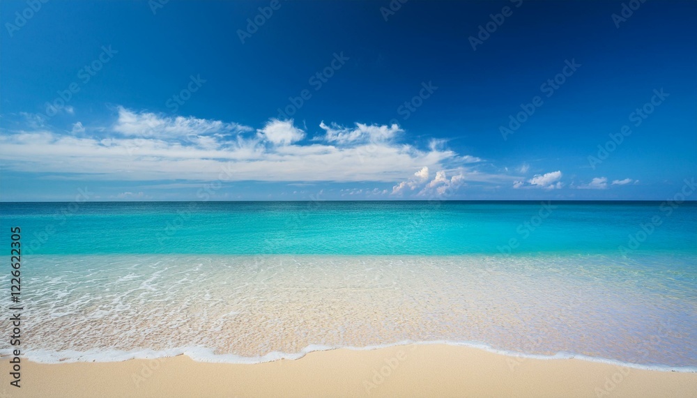 Beautiful tropical beach with palm trees, sunset beach seascape, design template for travel banner. Beautiful tropical beach with palm trees, sunset beach seascape, design template for travel banner.