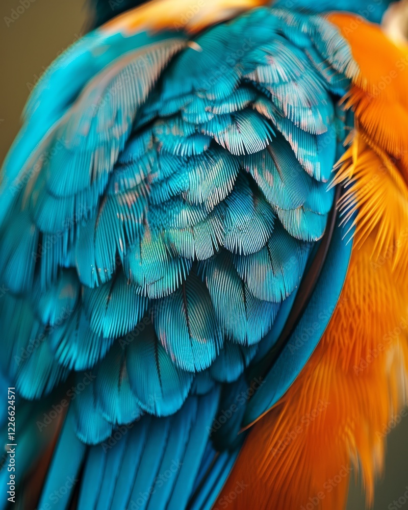 Obraz premium Close-Up Encounter with a Kingfisher's Feathers Captured in Stunning Detail Revealing Nature's Beauty
