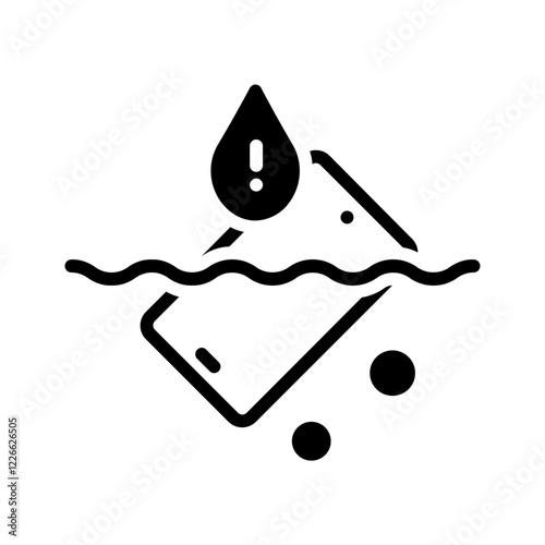 Vector black icon for Water damage