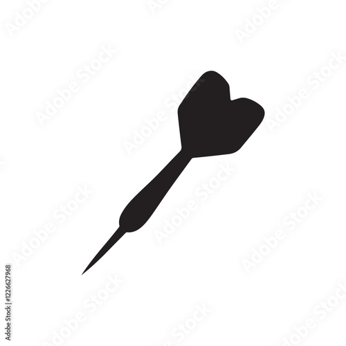 Vintage style throwing dart in vector silhouette