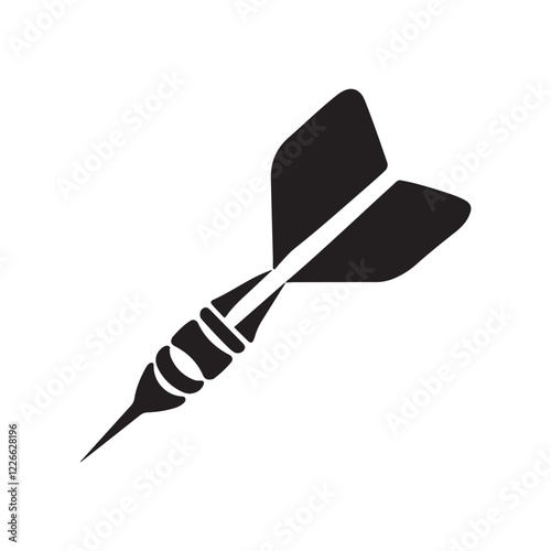 Vintage style throwing dart in vector silhouette