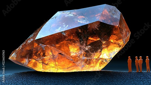 High-resolution photo of an angular crystal trophy shaped like a starburst, lit with soft ambient lighting photo