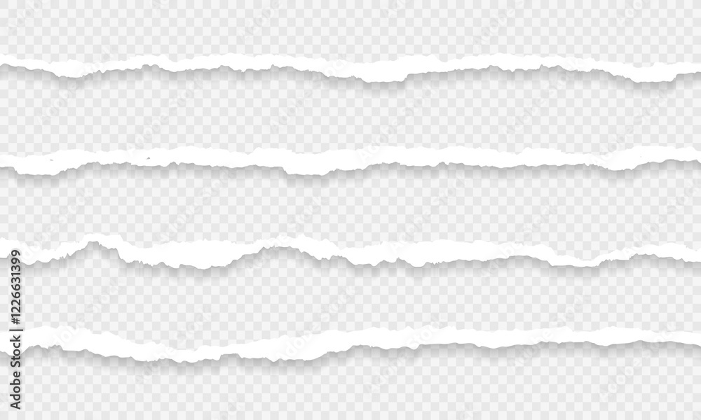 Long torn paper transparent background