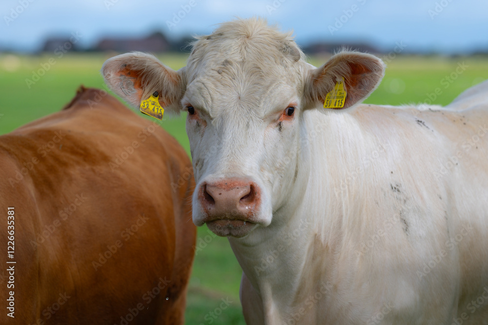 Cow at summer meadow. Cattle in green field. Cow in grassy pasture. Brown Cow close up portrait in the countryside. Cows graze on summer meadow. Rural cows. Cows in a pasture. Cows face closeup. Cow at summer meadow. Cattle in green field. Cow in grassy pasture. Brown Cow close up portrait in the countryside. Cows graze on summer meadow. Rural cows. Cows in a pasture. Cows face closeup.
