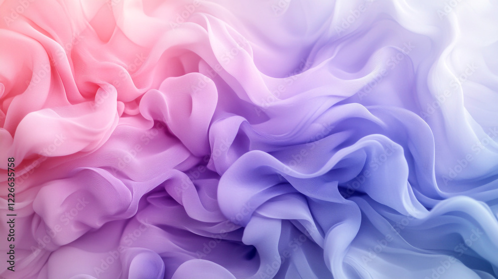 Fototapeta premium Soft Pastel Pink Purple Gradient Fabric Texture Background Elegant Draped Silk Waves Color Style 