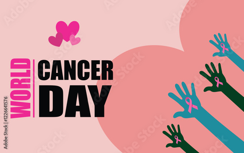 world cancer day with hands icon