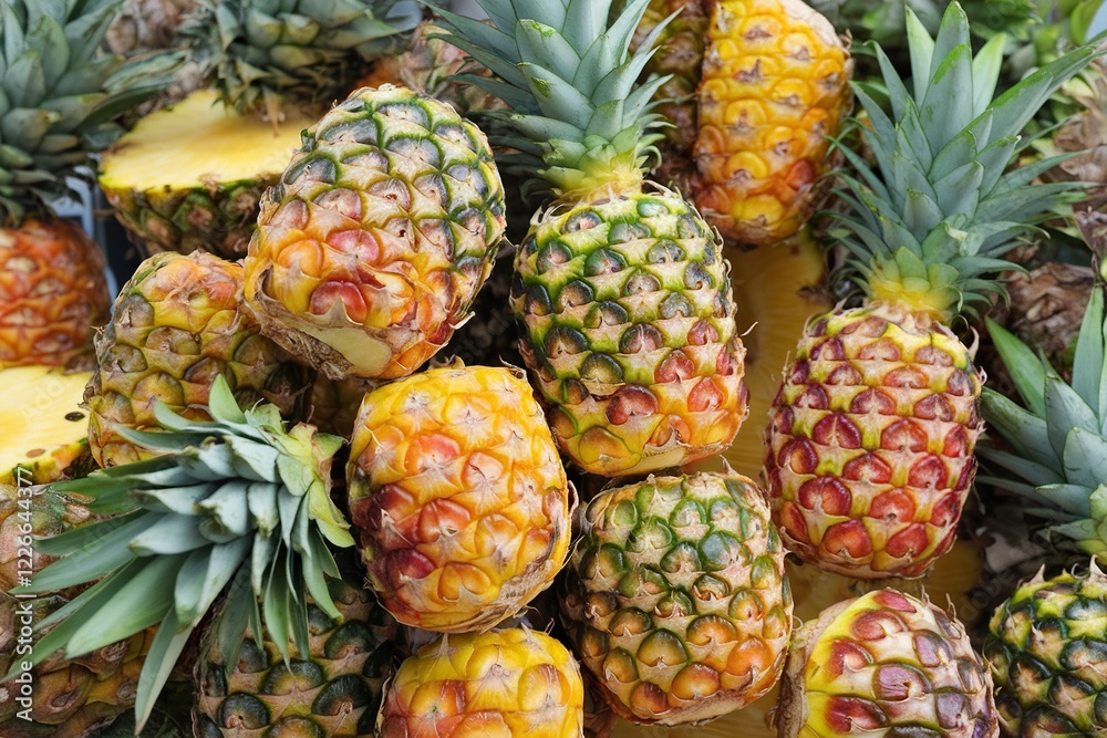 Ripe fresh pineapple surface texture Ripe fresh pineapple surface texture