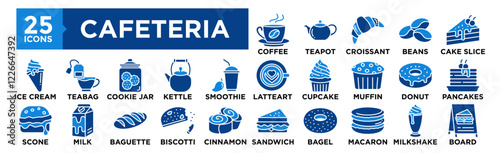 Cafeteria icon collection set. Containing design food, restaurant, coffee, table, business	