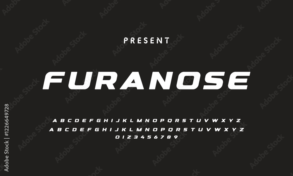 Fototapeta premium Luxury modern clean font, abstract geometric letter set typeface