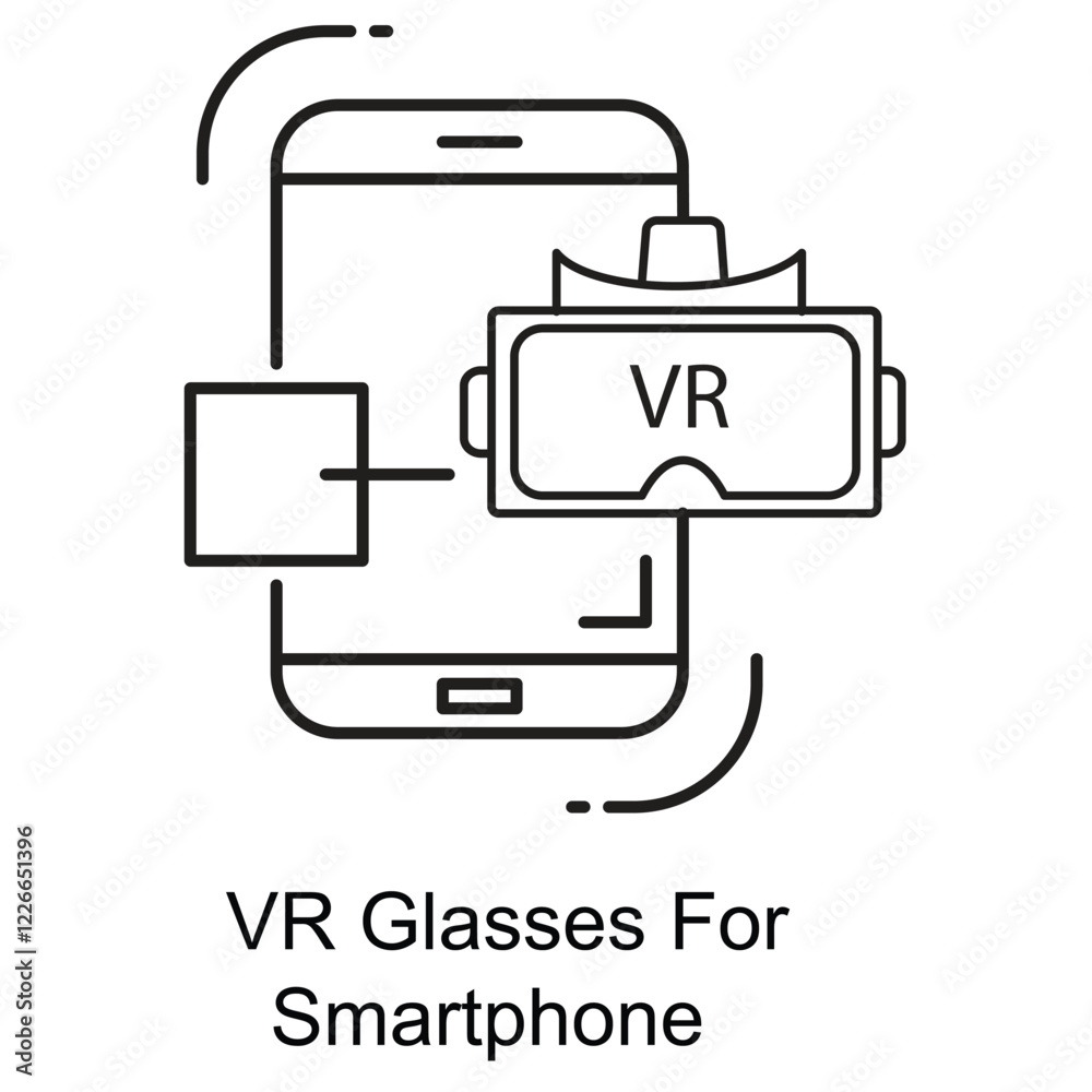 VR Glasses for a Smartphone Icon. Vector Icon Design VR Glasses for a Smartphone Icon. Vector Icon Design