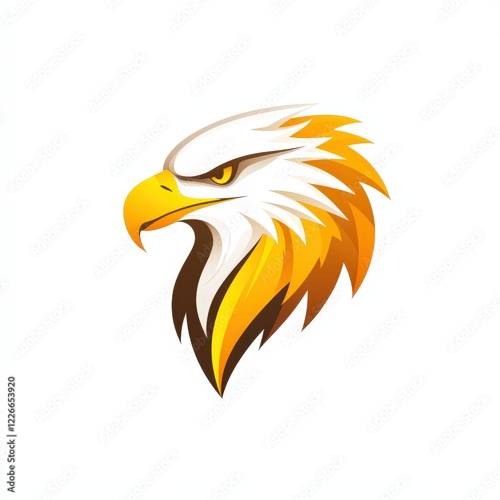 Fototapeta premium Eagle bird logo design, isolated on white background