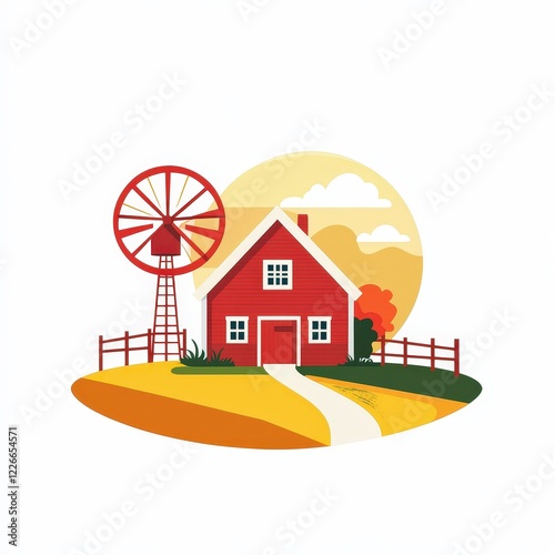 Wallpaper Mural Design of farm house concept icon logo illustration isolated on white background Torontodigital.ca