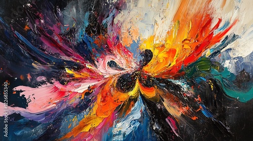 A chaotic whirlwind of colors representing frustration, with sharp lines and clashing hues, capturing the intensity of emotional conflict 