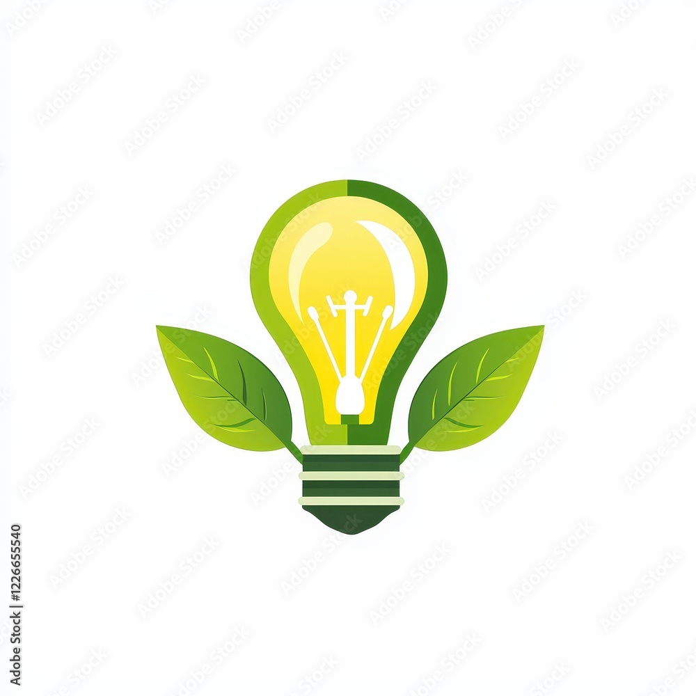 Design of green energy lamp icon logo illustration isolated on white background Design of green energy lamp icon logo illustration isolated on white background