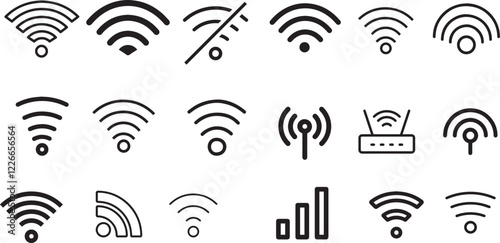 Wi Fi icon vector set. wireless illustration sign collection. signal symbol.