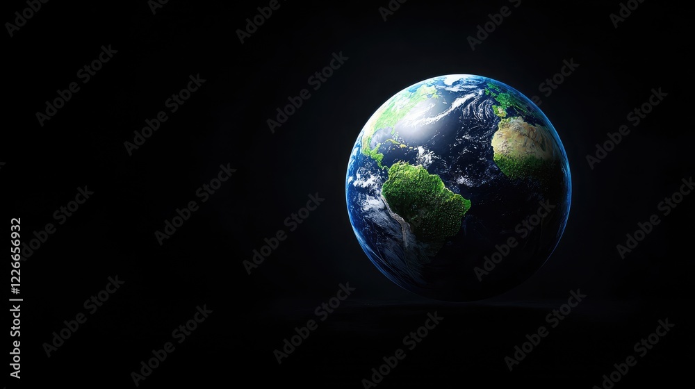 Fototapeta premium Earth, space, globe, planet, darkness, background, environmental, global, illustration, sustainability