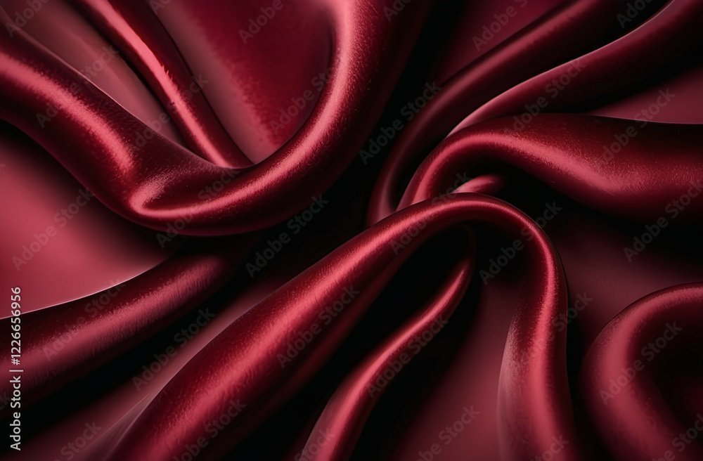 Obraz premium Black dark deep red burgundy cherry maroon crimson abstract background. Silk satin velvet fabric. Elegant luxury rich. Curtain drapery fold line wave flow. Romance Valentine Birthday Christmas. Design