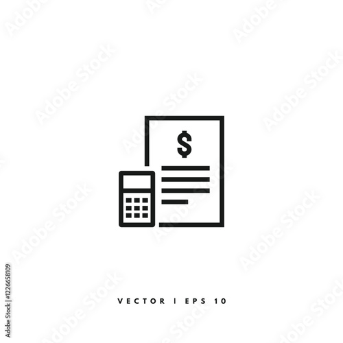 Tax Payment And Finance Icon. Editable Stroke