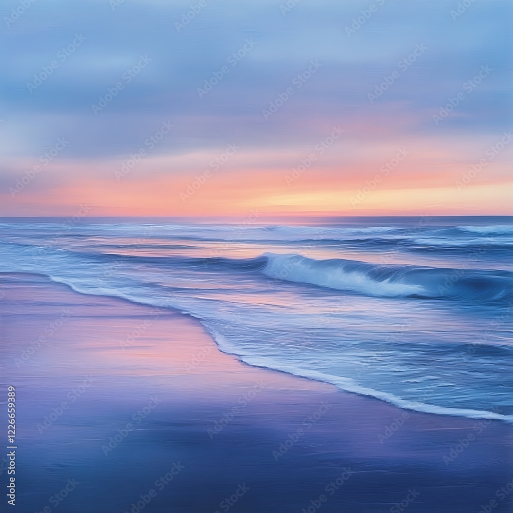 Golden beach sunset with waves glowing under a dazzling sky Golden beach sunset with waves glowing under a dazzling sky