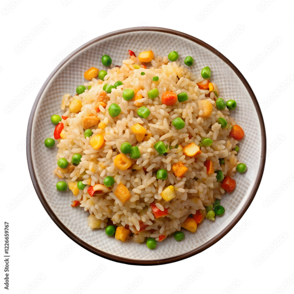 plate of fried rice isolated on transparent background plate of fried rice isolated on transparent background