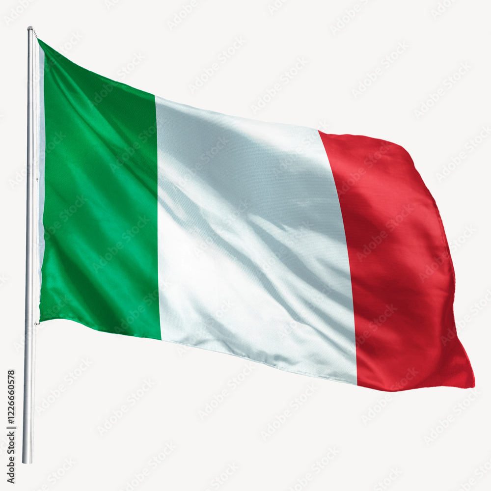 Waving Italy flag, national symbol graphic Waving Italy flag, national symbol graphic