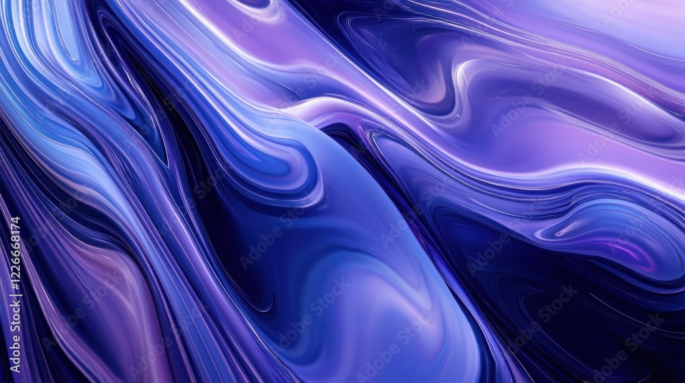Obraz premium Abstract flowing lines and curves of purple and blue creating a dynamic and modern pattern