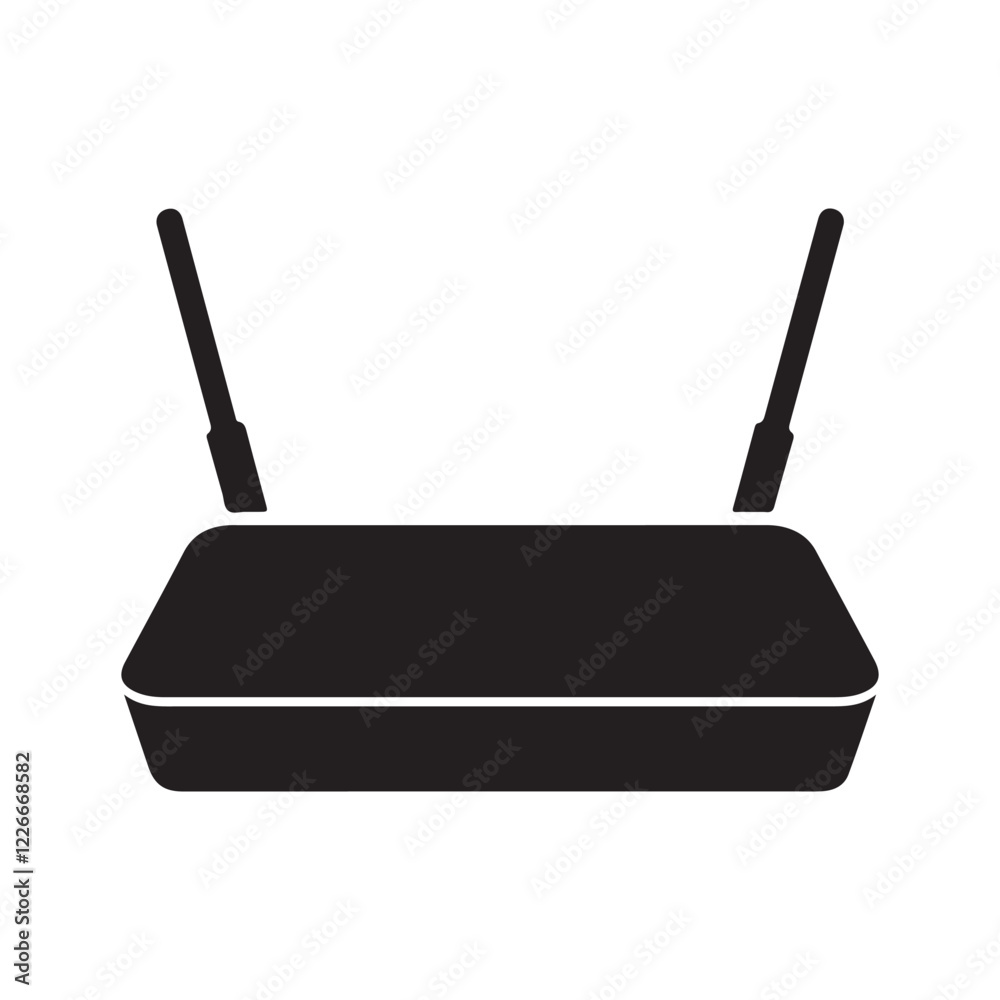 Wi-Fi router silhouette icon, router icon vector illustration Wi-Fi router silhouette icon, router icon vector illustration