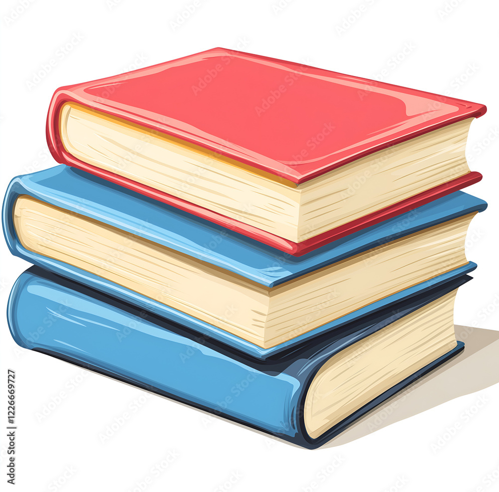 Three books stacked on top of each other. Three books stacked on top of each other.