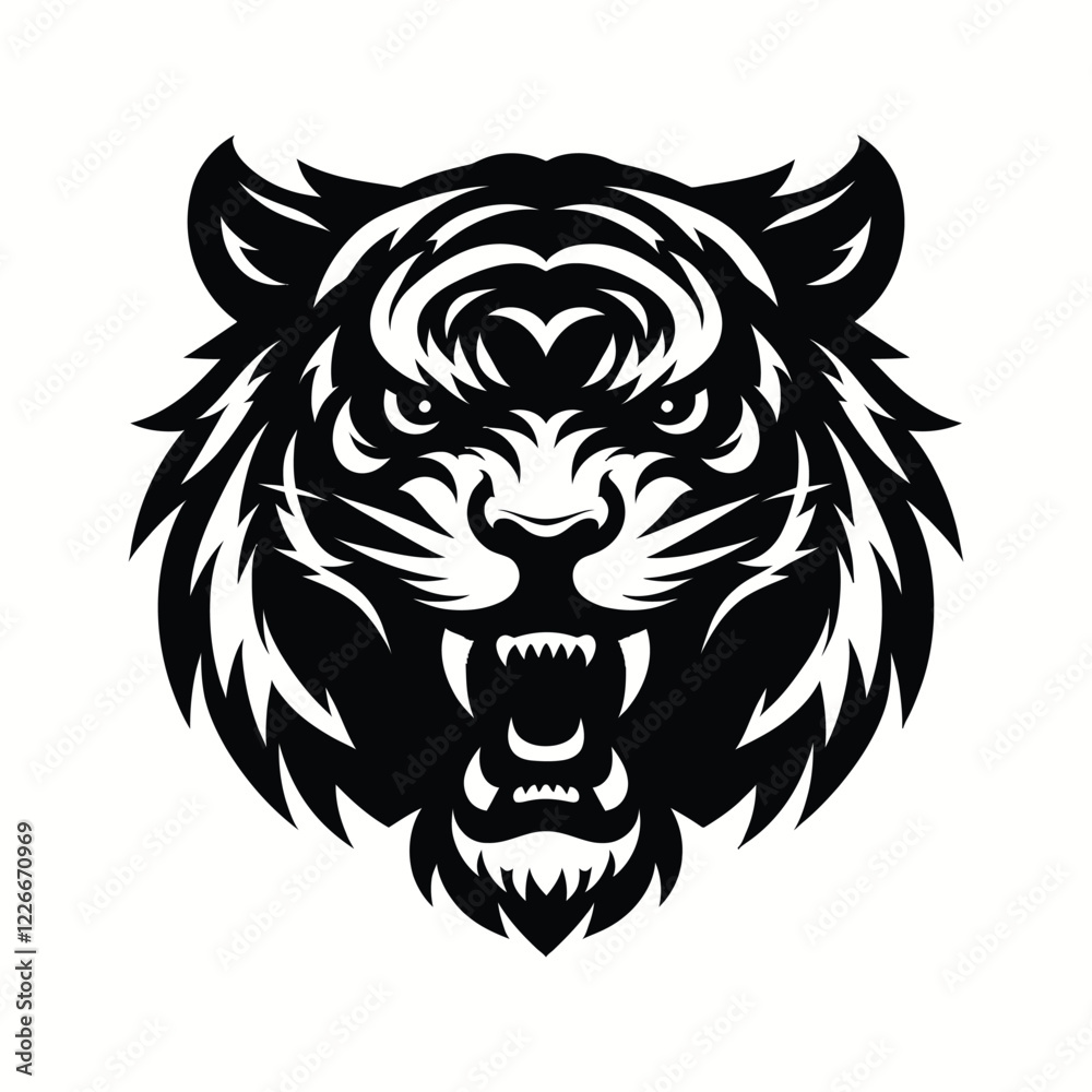 Obraz premium Powerful Tiger Head Graphic Design