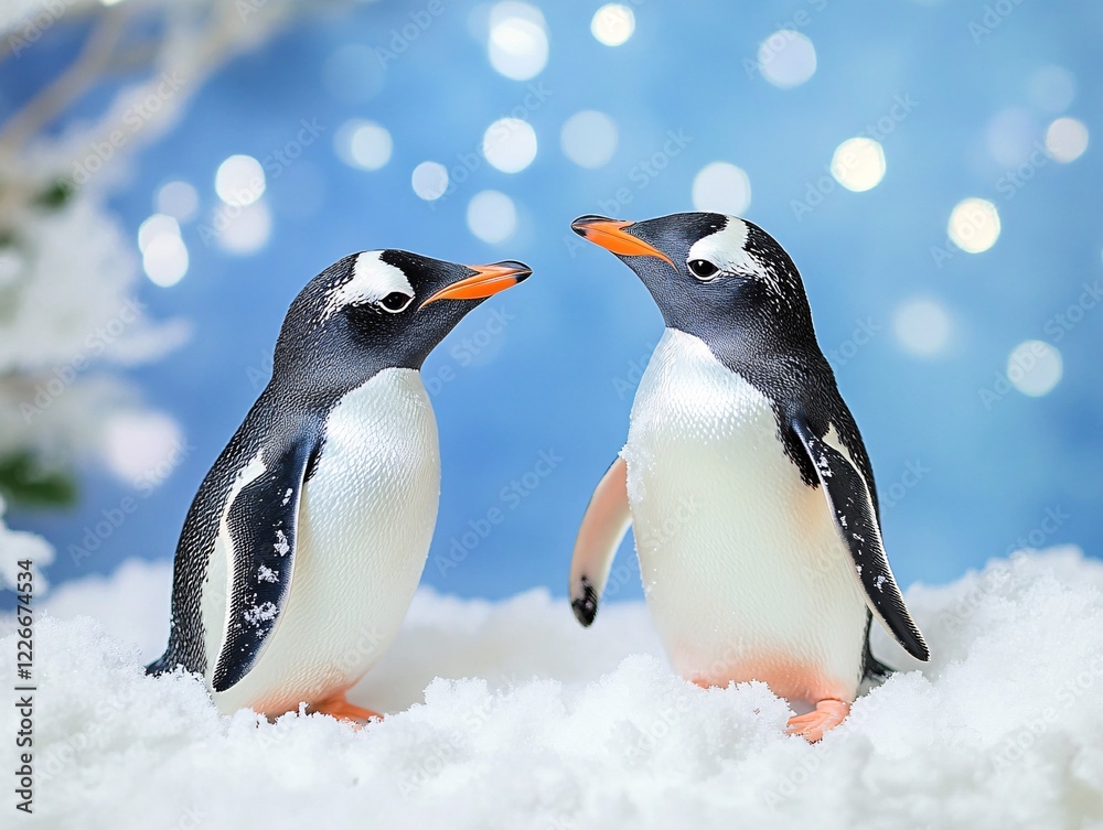 Fototapeta premium penguin on the snow