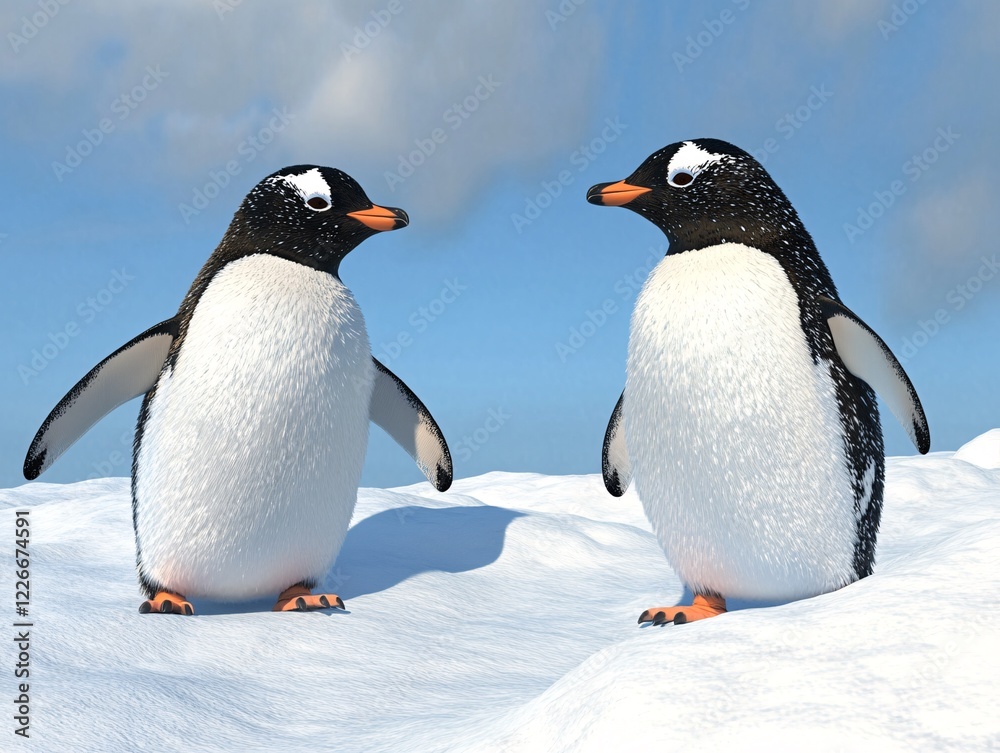 Obraz premium group of emperor penguins