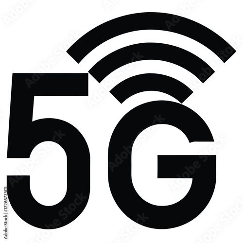 5G Network Signal Icon Black